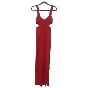 Lulus long red dress